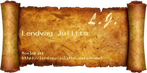 Lendvay Julitta névjegykártya